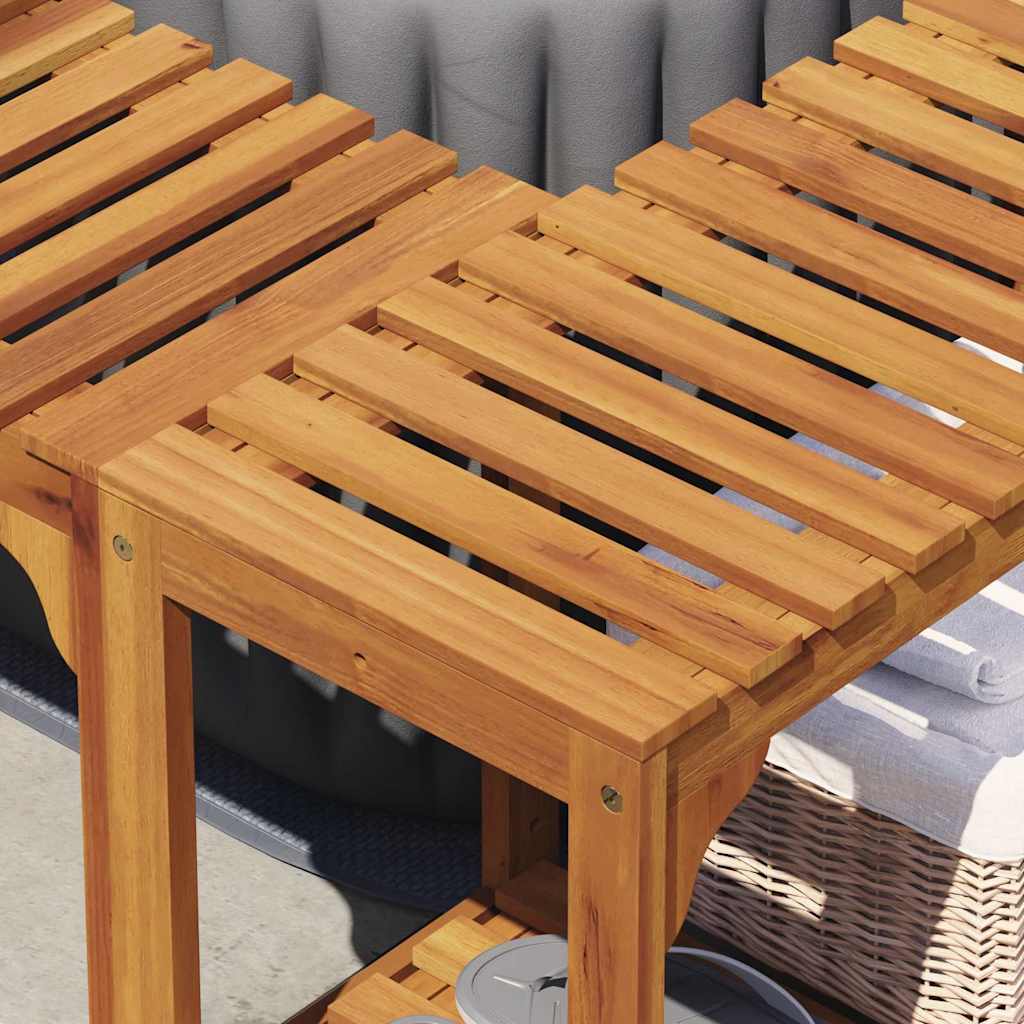 vidaXL Whirlpool-Umrandung Braun 230 x 230 cm Massivholz Akazie