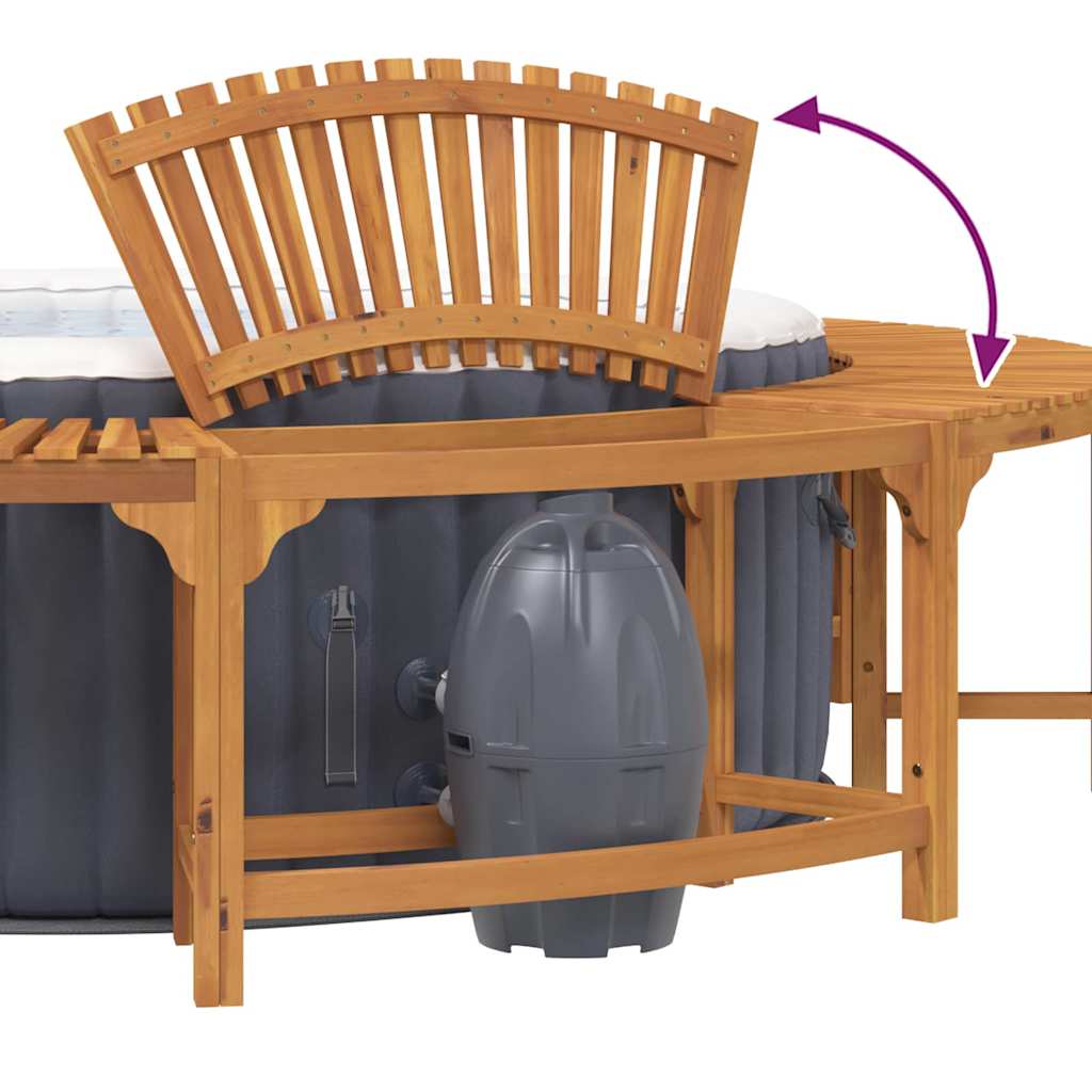 vidaXL Whirlpool-Umrandung Braun Ø255 x 55,5 cm Massivholz Akazie