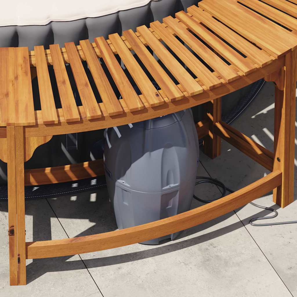 vidaXL Whirlpool-Umrandung Braun Ø255 x 55,5 cm Massivholz Akazie