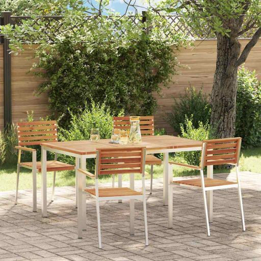 Garten Essgruppe 3 pcs Braun Massivholz Akazie