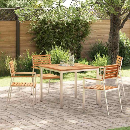 Garten Essgruppe 3 pcs Braun Massivholz Akazie