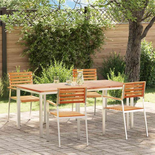 Garten Essgruppe 3 pcs Braun Massivholz Akazie