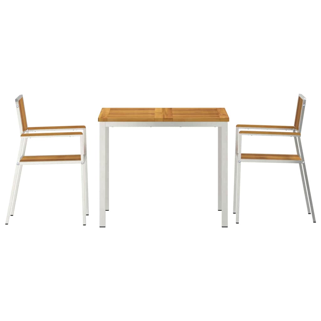 vidaXL Outdoortisch-Set 3 pcs Braun Massivholz Akazie