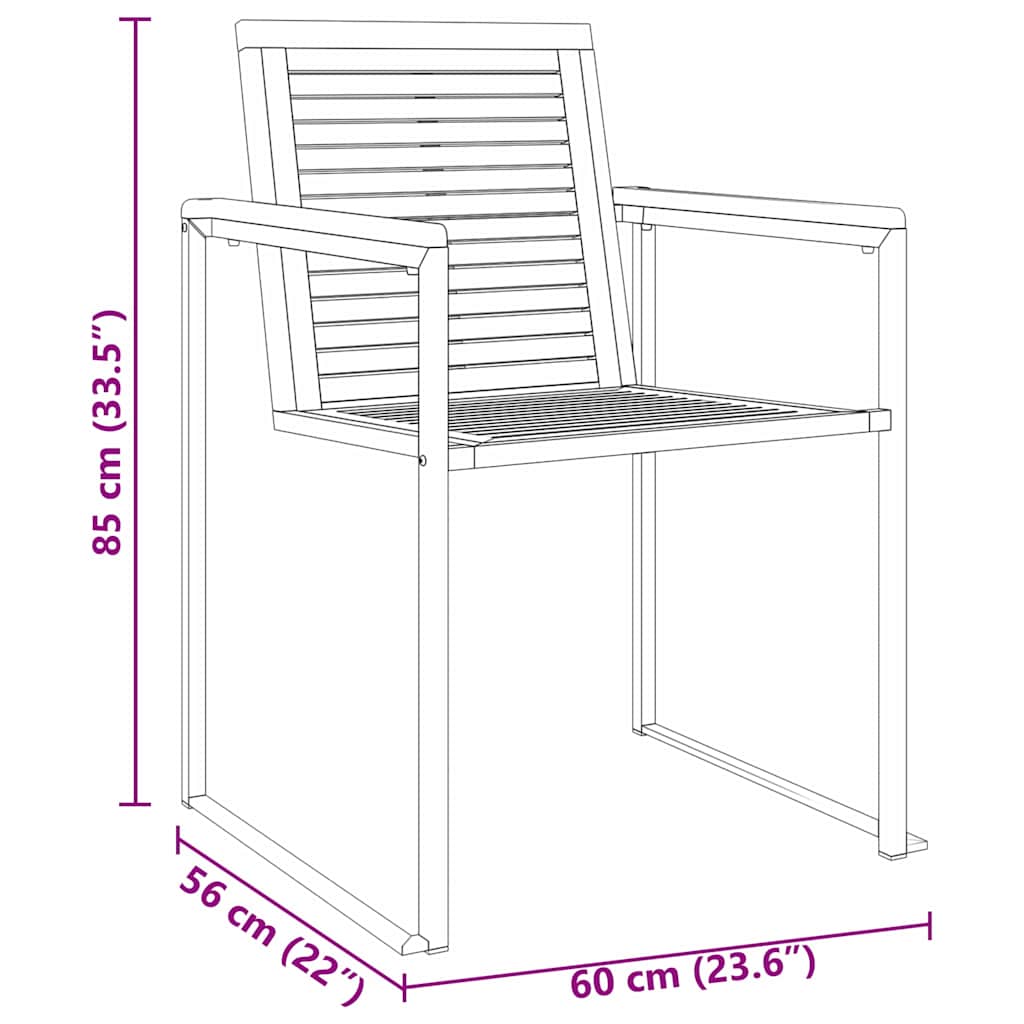 Garten Essgruppe 3 pcs Braun Massivholz Akazie