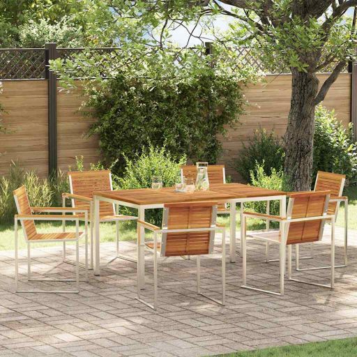 Garten Essgruppe 3 pcs Braun Massivholz Akazie