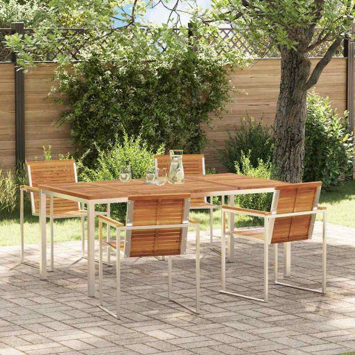 Garten Essgruppe 3 pcs Braun Massivholz Akazie