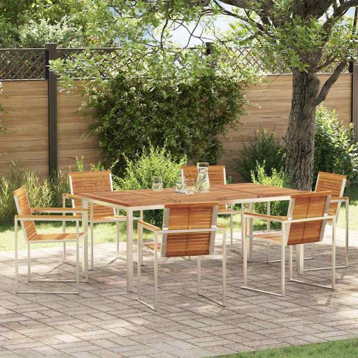 Garten Essgruppe 3 pcs Braun Massivholz Akazie