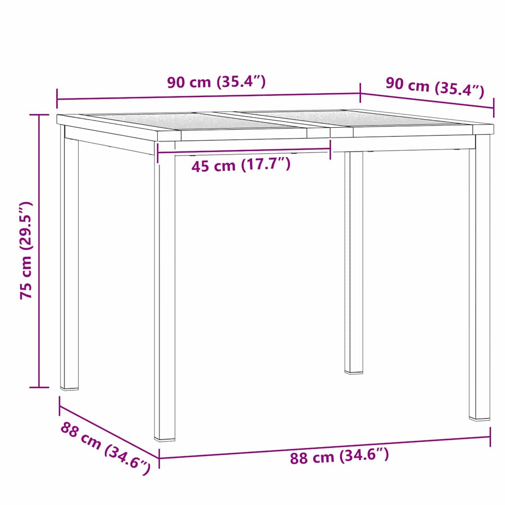 Garten Essgruppe 3 pcs Braun Massivholz Akazie