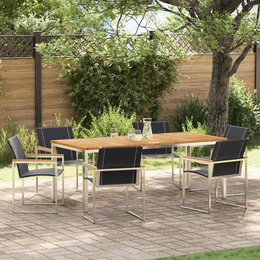Garten Essgruppe 3 pcs Braun Massivholz Akazie