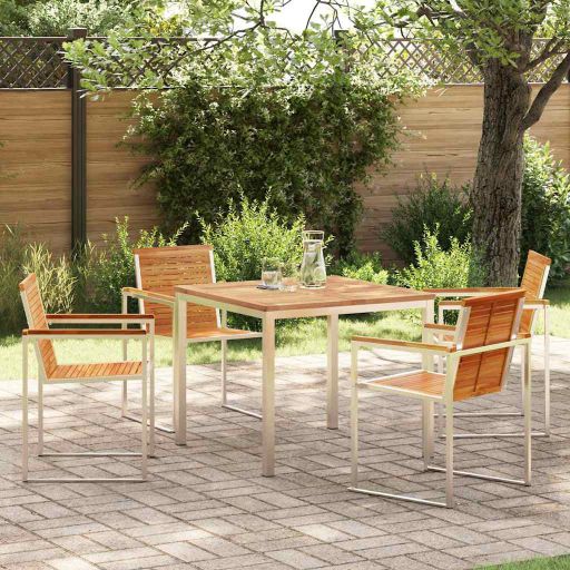 Garten Essgruppe 3 pcs Braun Massivholz Akazie