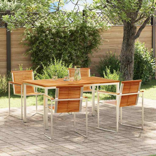 Garten Essgruppe 3 pcs Braun Massivholz Akazie