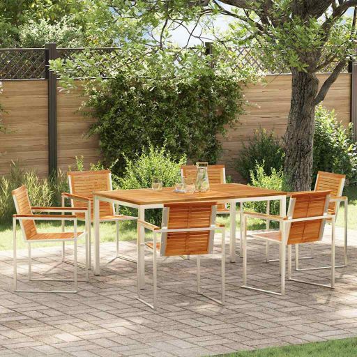 Garten Essgruppe 3 pcs Braun Massivholz Akazie