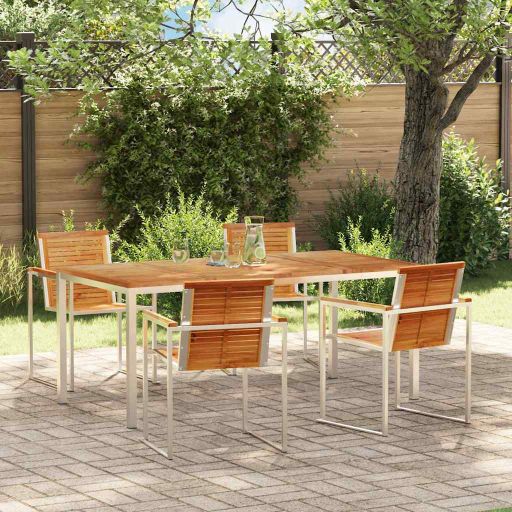 Garten Essgruppe 3 pcs Braun Massivholz Akazie