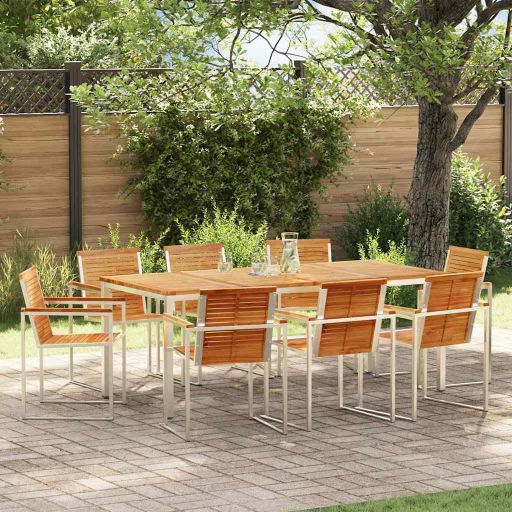 Garten Essgruppe 3 pcs Braun Massivholz Akazie
