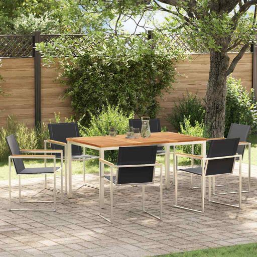 Garten Essgruppe 3 pcs Braun Massivholz Akazie