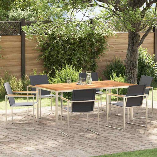 Garten Essgruppe 3 pcs Braun Massivholz Akazie