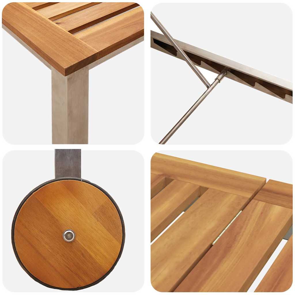 vidaXL Liege 2-Person 3 pcs Braun Massivholz Akazie