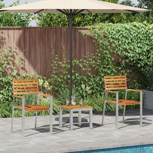 Garten Essgruppe 3 pcs Braun Massivholz Akazie