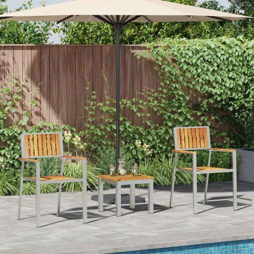 Garten Essgruppe 3 pcs Braun Massivholz Akazie