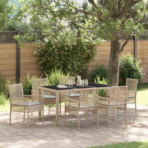 Garten Essgruppe 3 pcs Schwarz Poly-Rattan