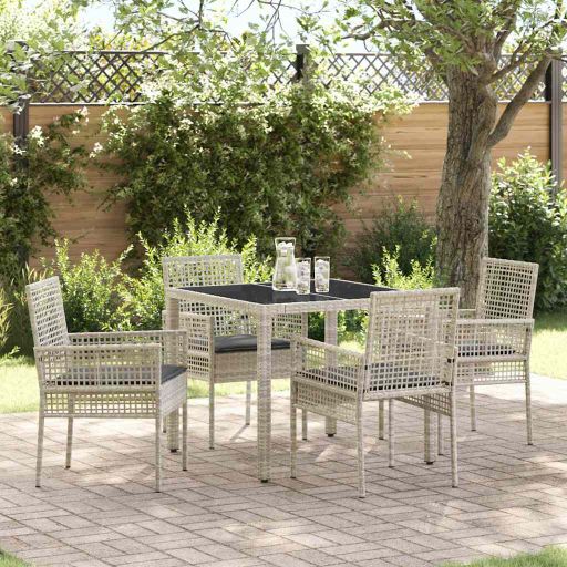 Garten Essgruppe 3 pcs Schwarz Poly-Rattan