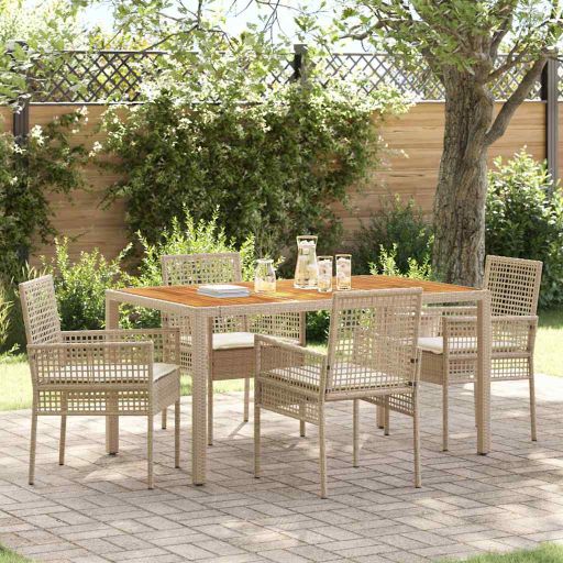 Garten Essgruppe 3 pcs Schwarz Poly-Rattan