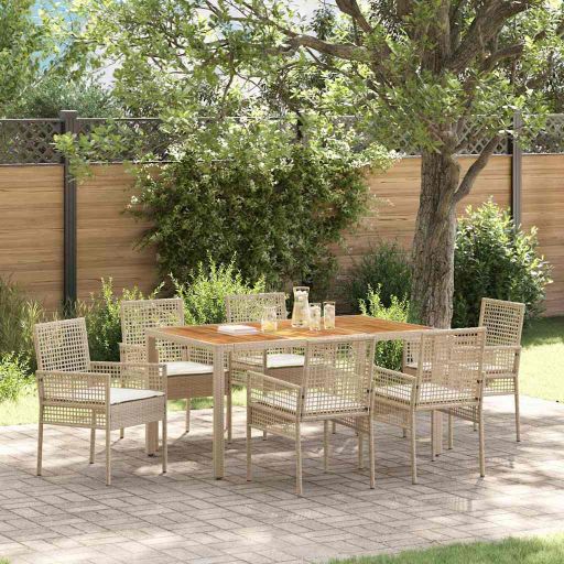Garten Essgruppe 3 pcs Schwarz Poly-Rattan