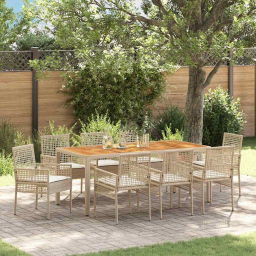 Garten Essgruppe 3 pcs Schwarz Poly-Rattan
