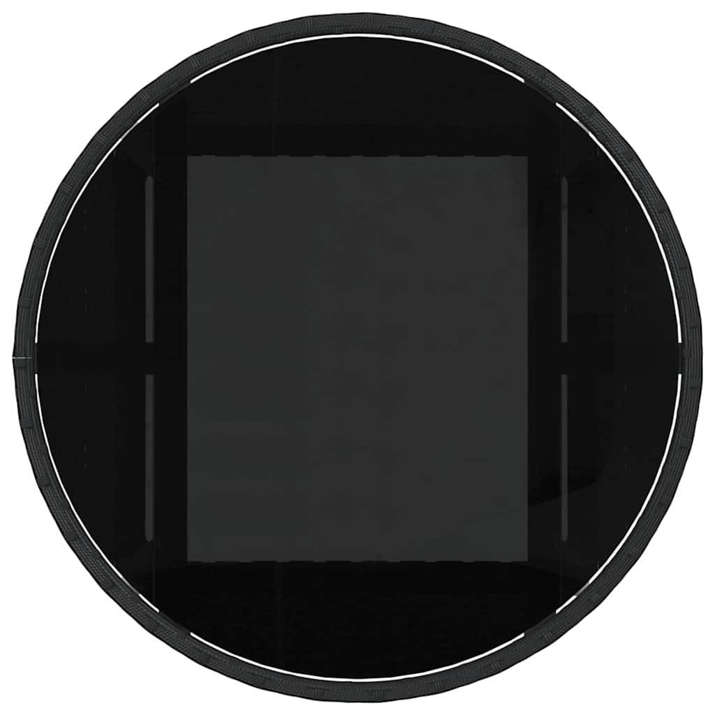 Garten Essgruppe 3 pcs Schwarz Poly-Rattan