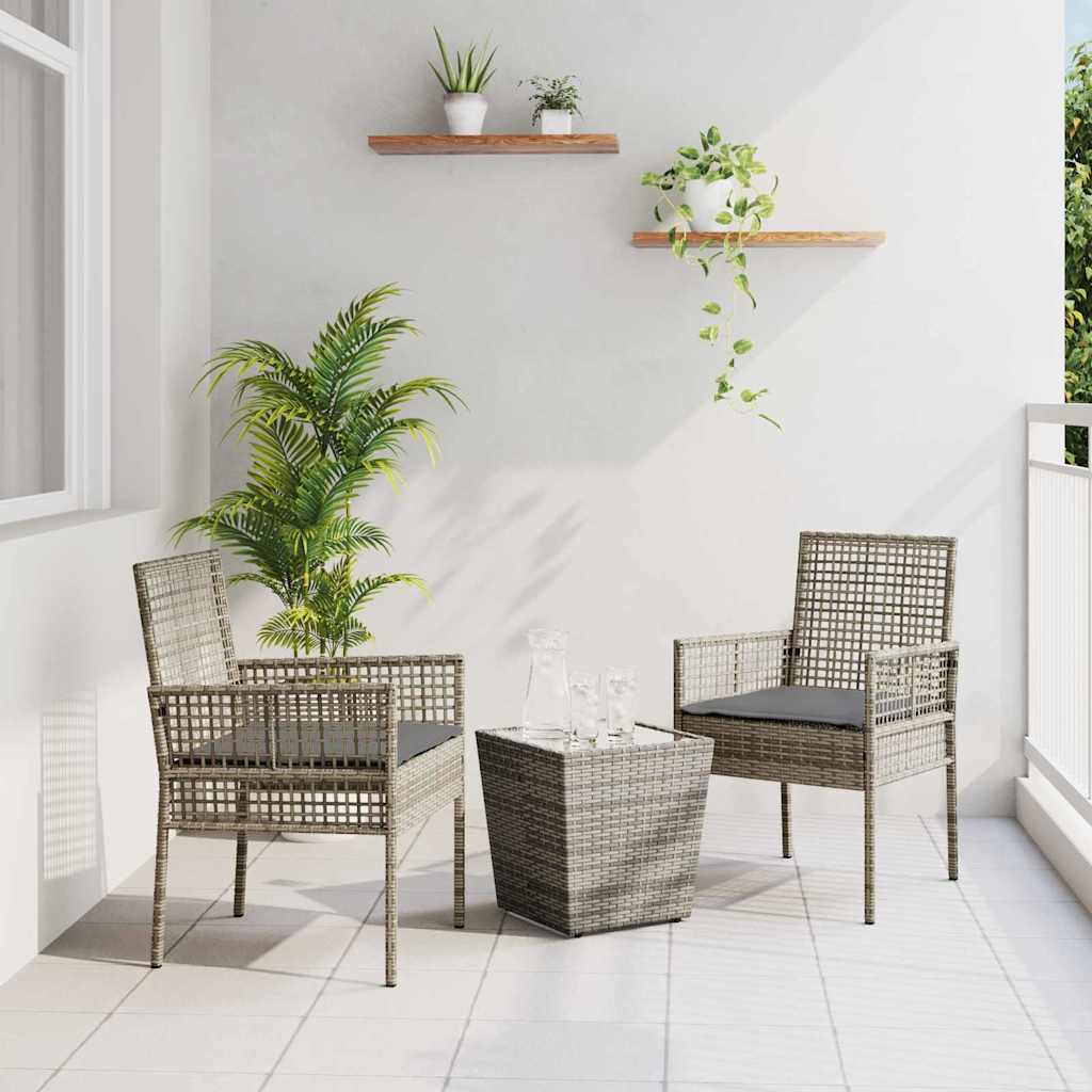 Garten Bistro Set 3 pcs Schwarz Poly-Rattan