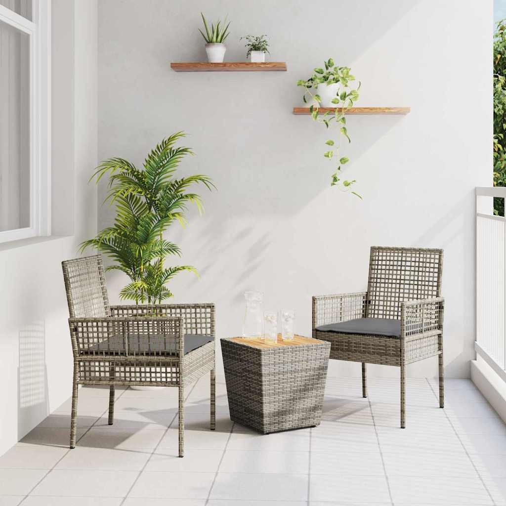 Garten Bistro Set 3 pcs Schwarz Poly-Rattan