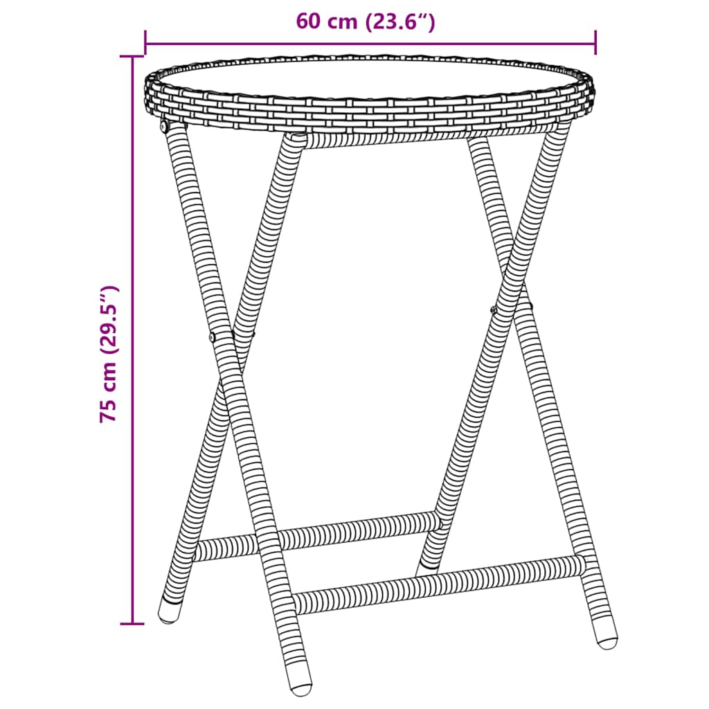 Garten Bistro Set 3 pcs Schwarz Poly-Rattan