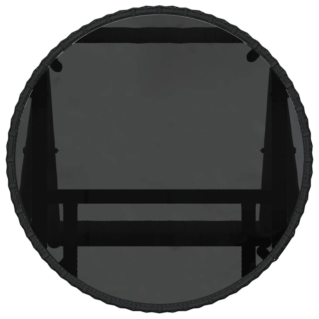 Garten Bistro Set 3 pcs Schwarz Poly-Rattan