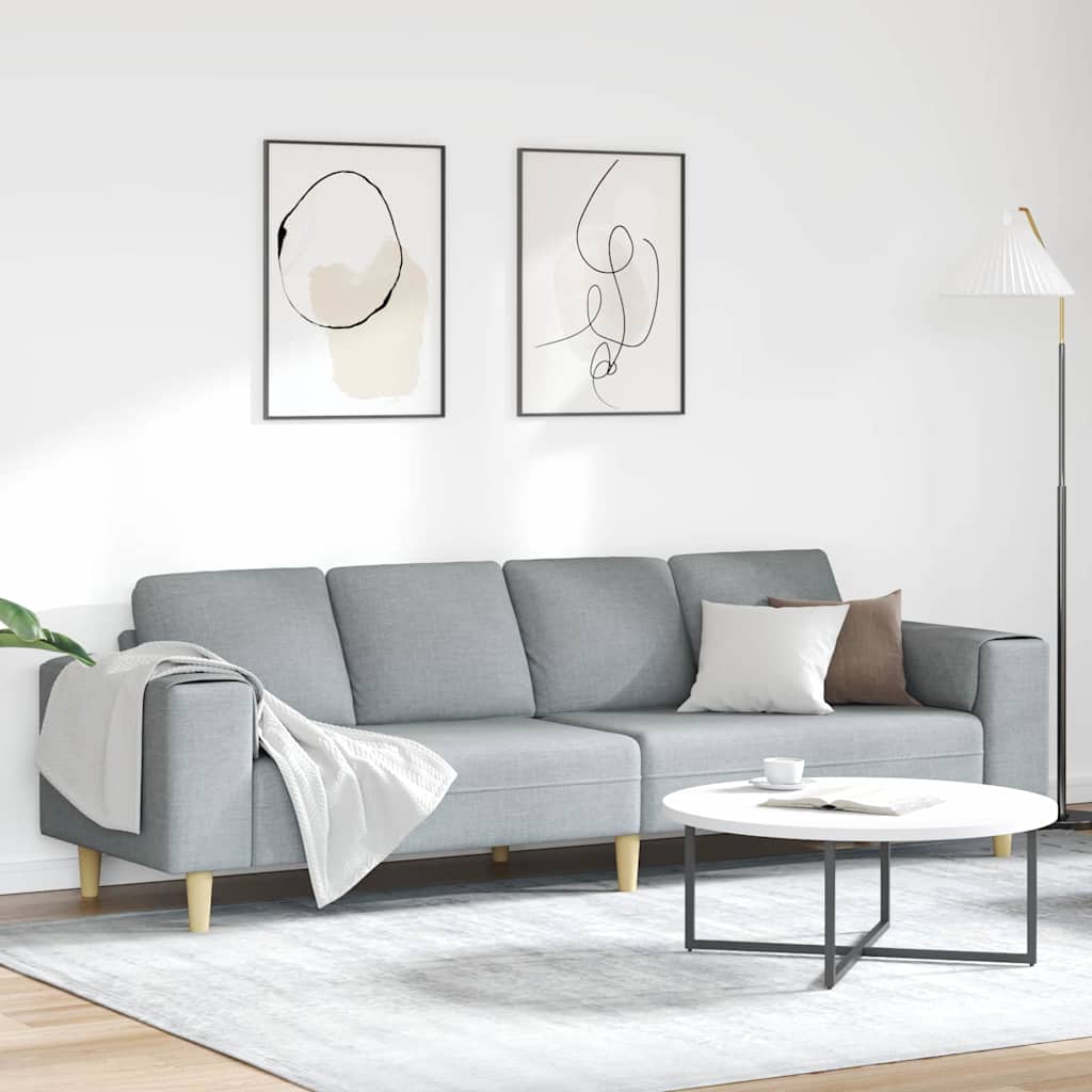 vidaXL Wohnzimmer Couch Hellgrau 250 x 77 x 76 cm Polyester