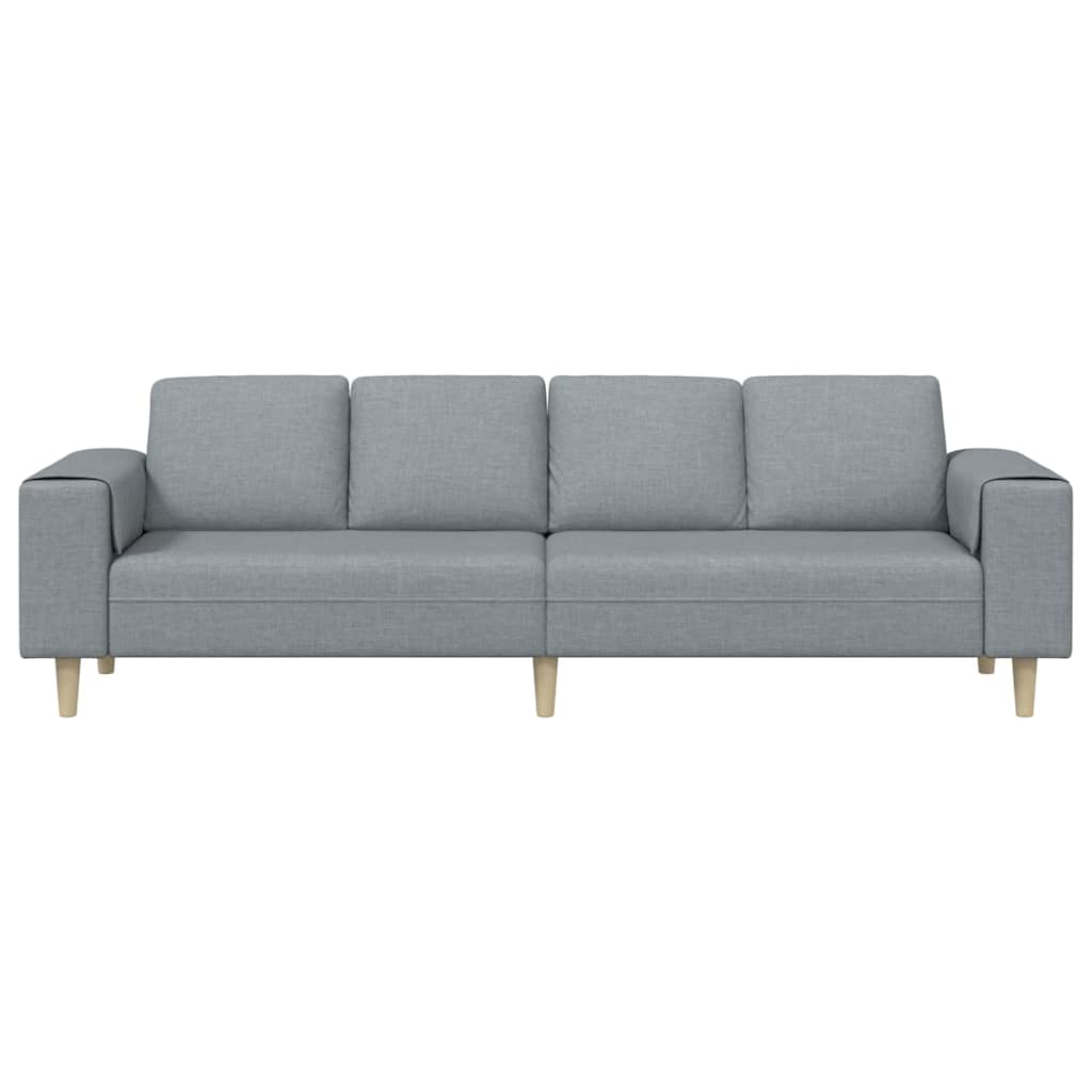 vidaXL Wohnzimmer Couch Hellgrau 250 x 77 x 76 cm Polyester