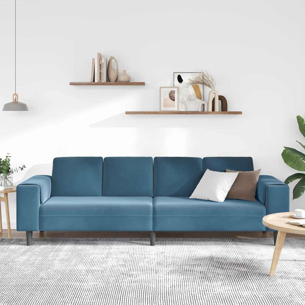 vidaXL Wohnzimmer Couch Blau 250 x 77 x 76 cm