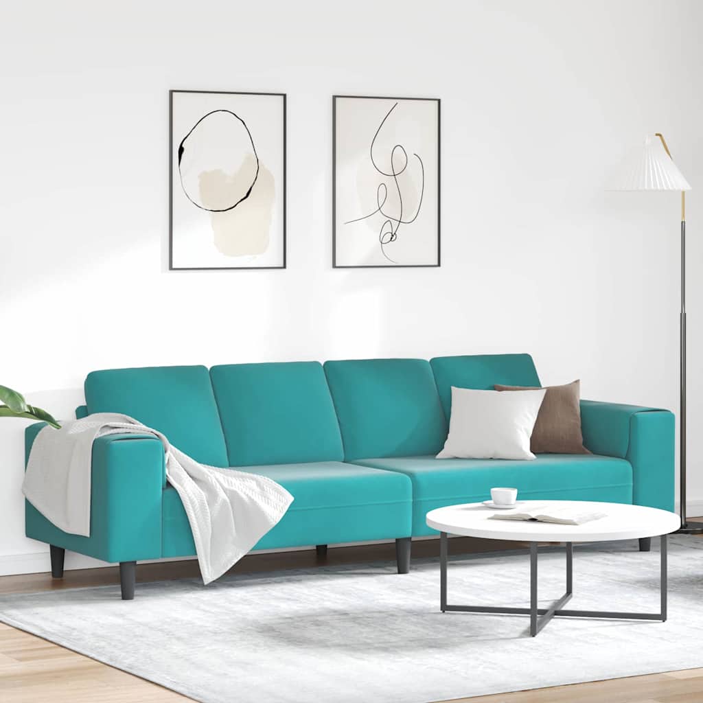 vidaXL Wohnzimmer Couch Blau 250 x 77 x 76 cm