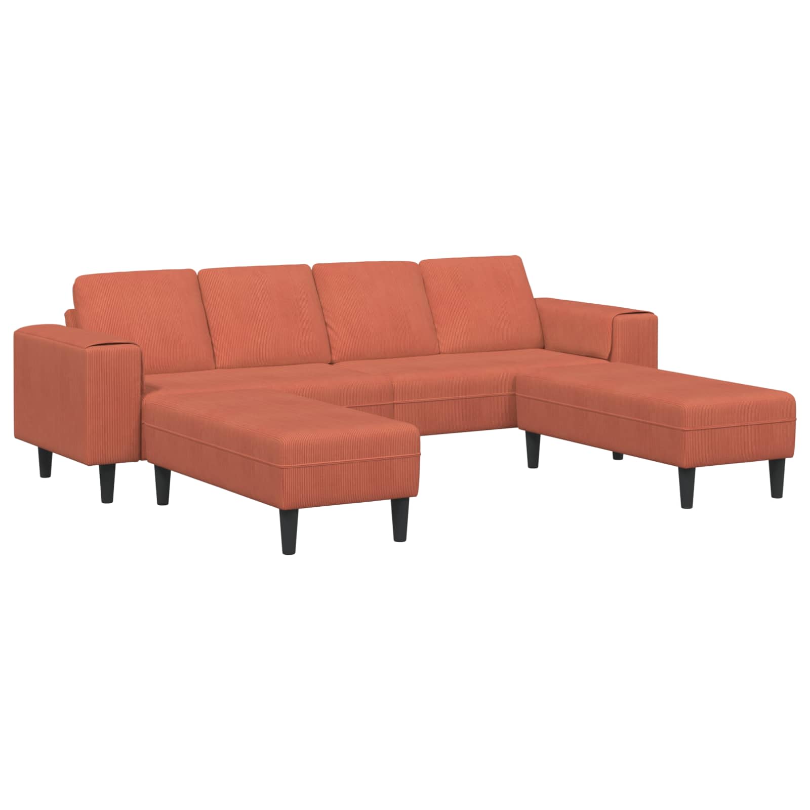 vidaXL Sofa mit Kissen Hellgrau 250 x 77 x 76 cm Cordstoff