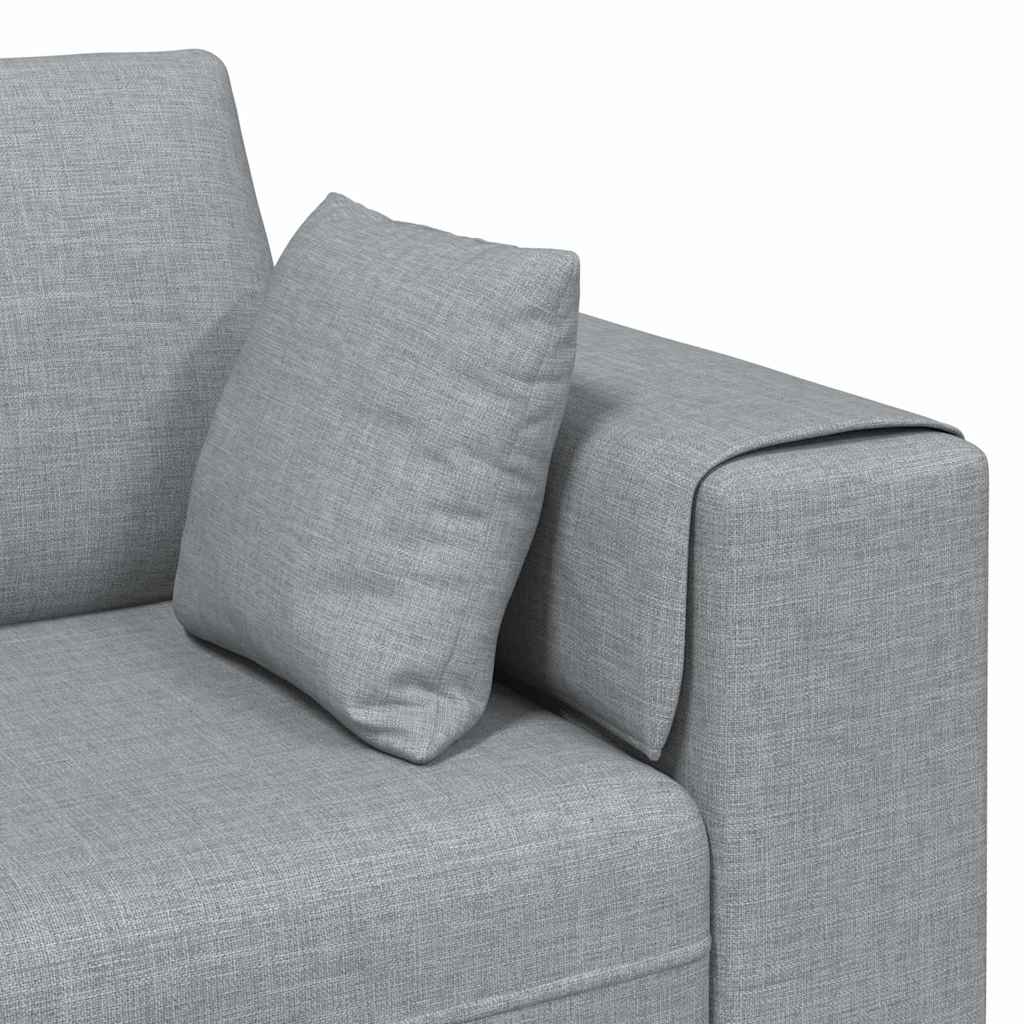 vidaXL Sofa mit Kissen Hellgrau 250 x 77 x 76 cm Stoff