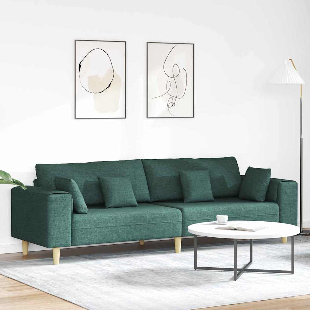 vidaXL Sofa mit Kissen Hellgrau 250 x 77 x 76 cm Stoff