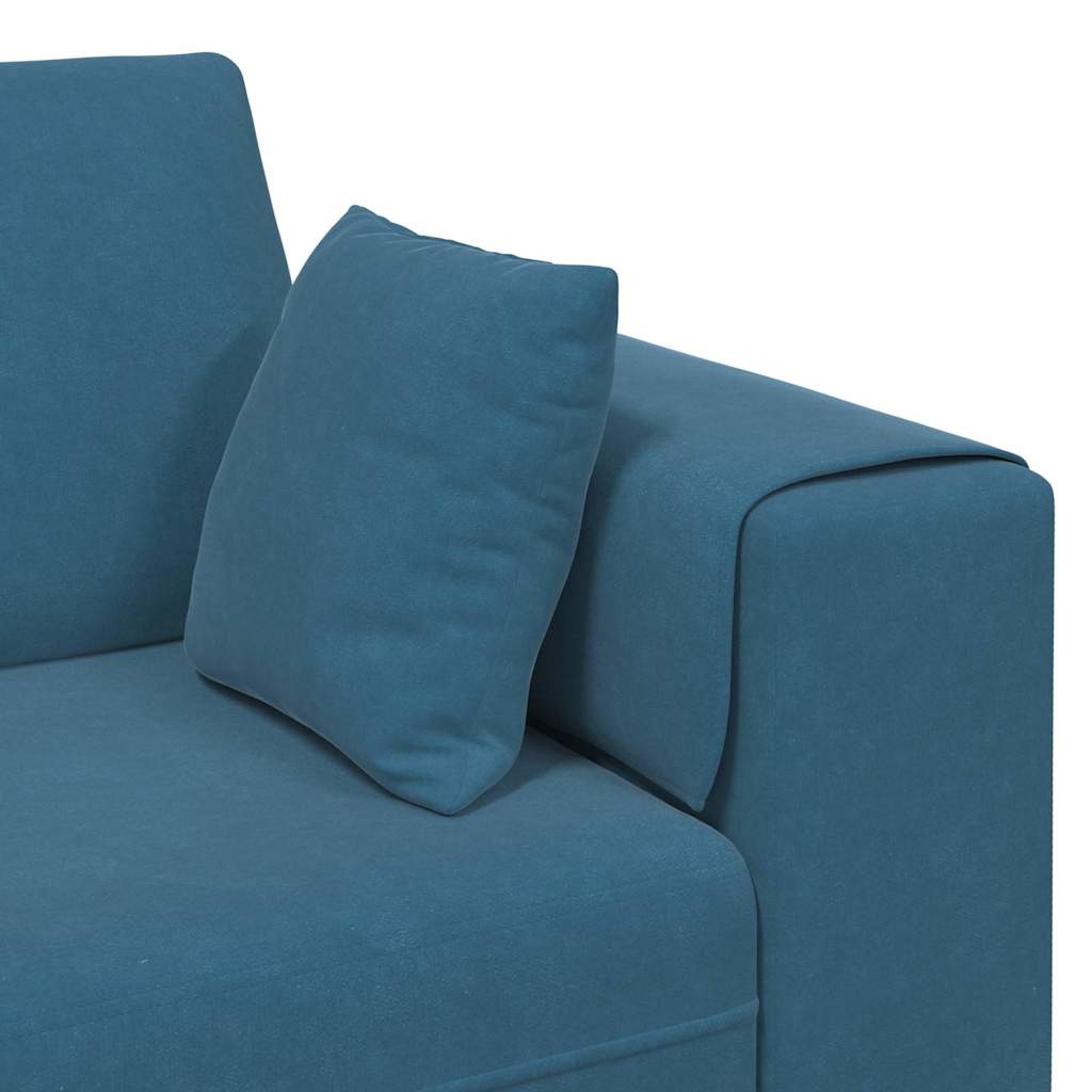 vidaXL Sofa mit Kissen Blau 250 x 77 x 76 cm Samt