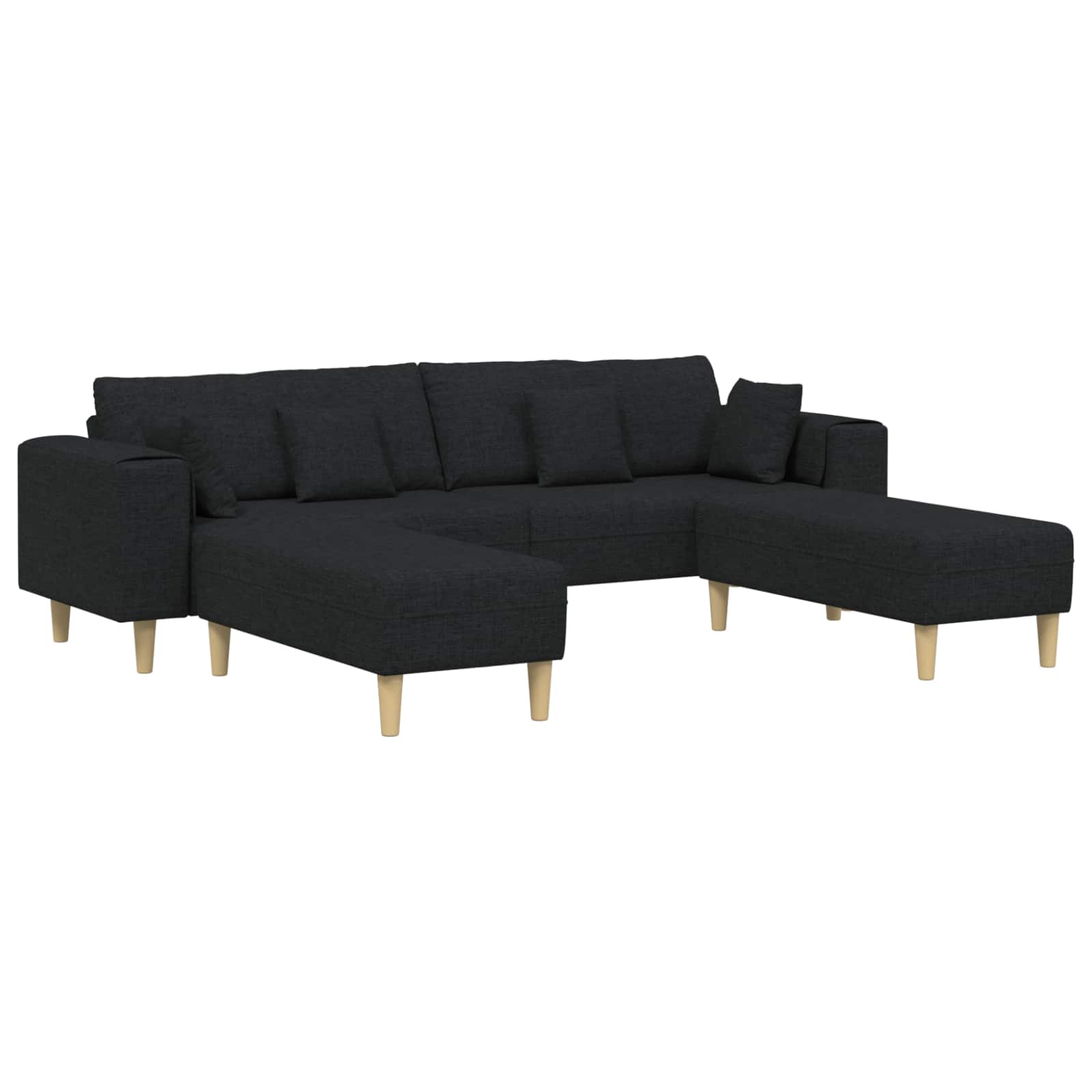 vidaXL Sofa mit Kissen Hellgrau 250 x 77 x 76 cm Stoff