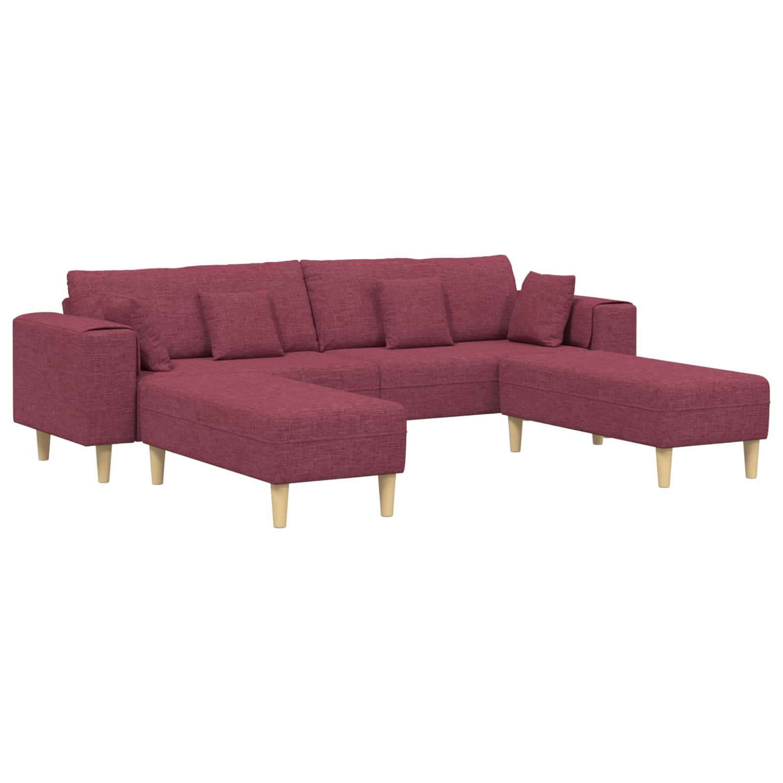 vidaXL Sofa mit Kissen Hellgrau 250 x 77 x 76 cm Stoff