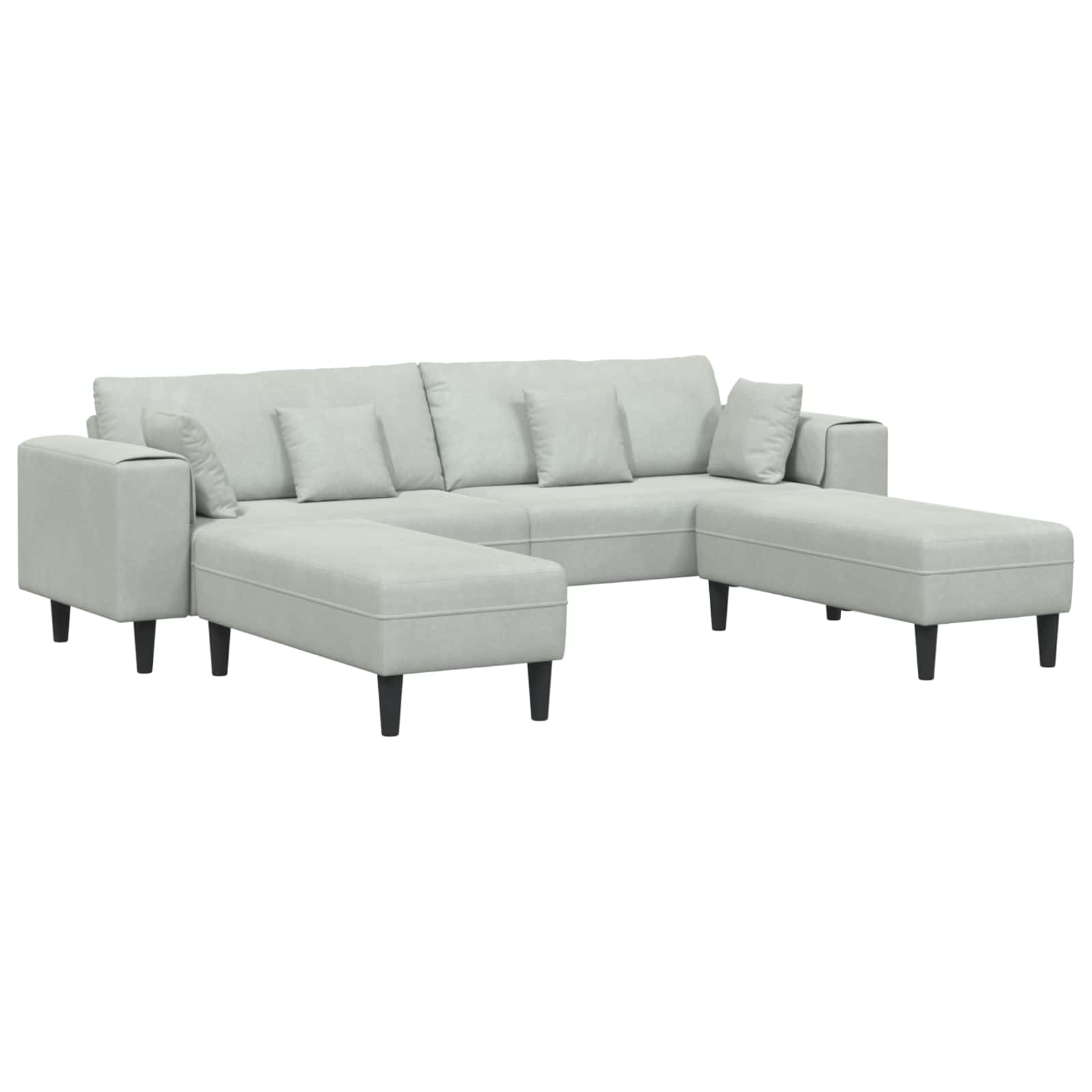 vidaXL Sofa mit Kissen Blau 250 x 77 x 76 cm Samt
