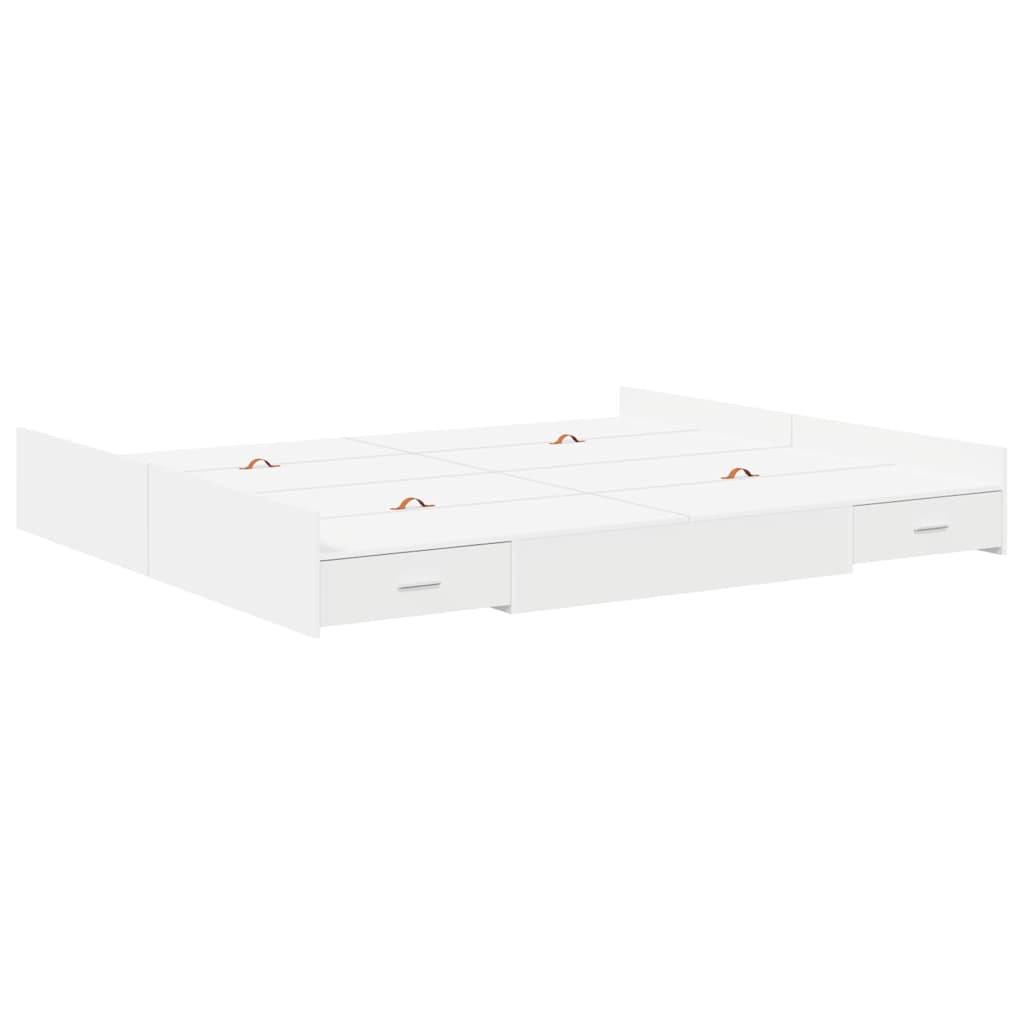 vidaXL Aufbewahrungsbettgestell Weiß 200 x 200 cm Holzwerkstoff