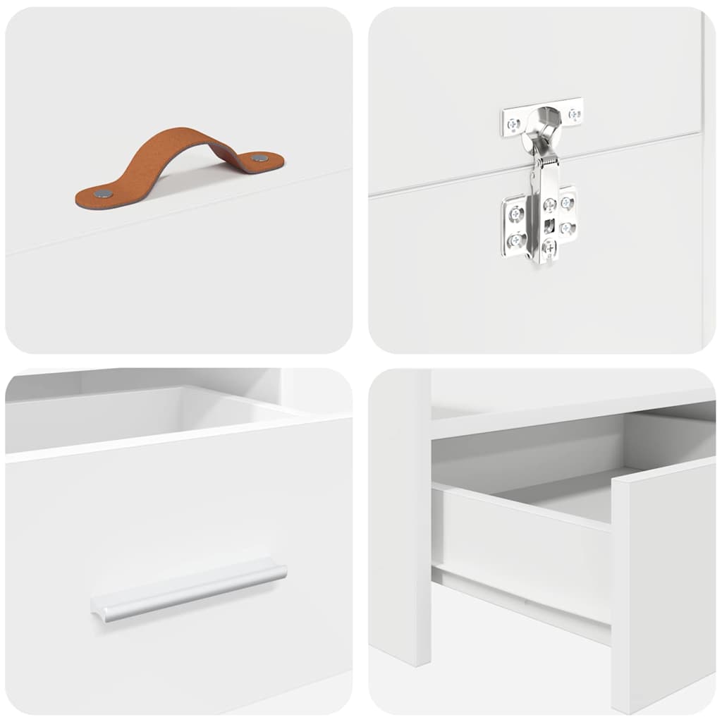 vidaXL Aufbewahrungsbettgestell Weiß 200 x 200 cm Holzwerkstoff