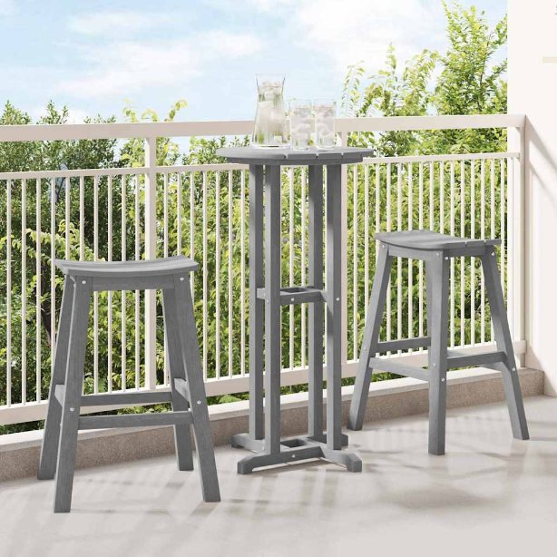 Garten Bar Set 3 pcs Weiß HDPE