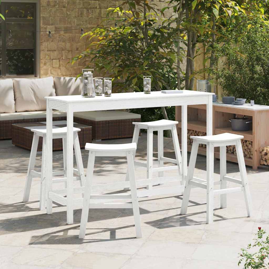 Garten Bar Set 3 pcs Weiß HDPE