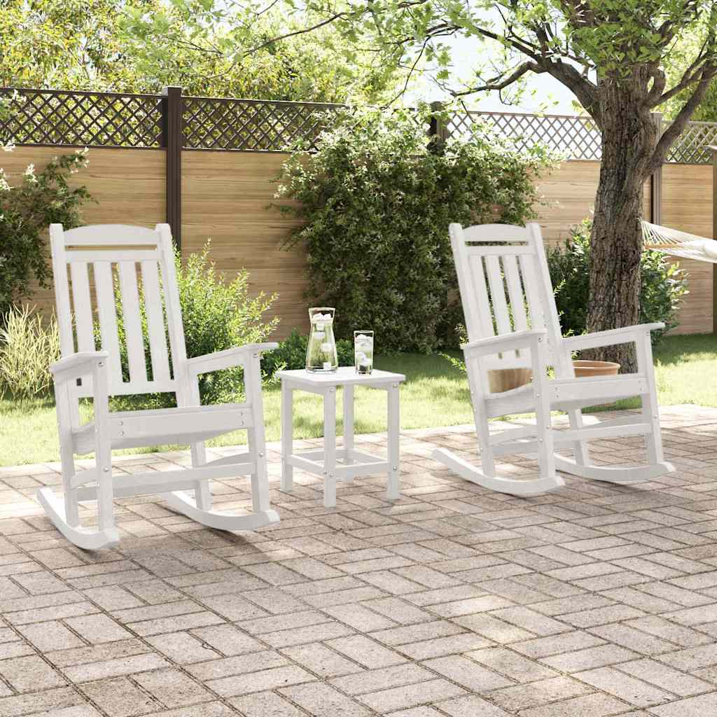 Schaukelstuhl 2 pcs Weiß 92 x 70 x 108 cm Polyethylen