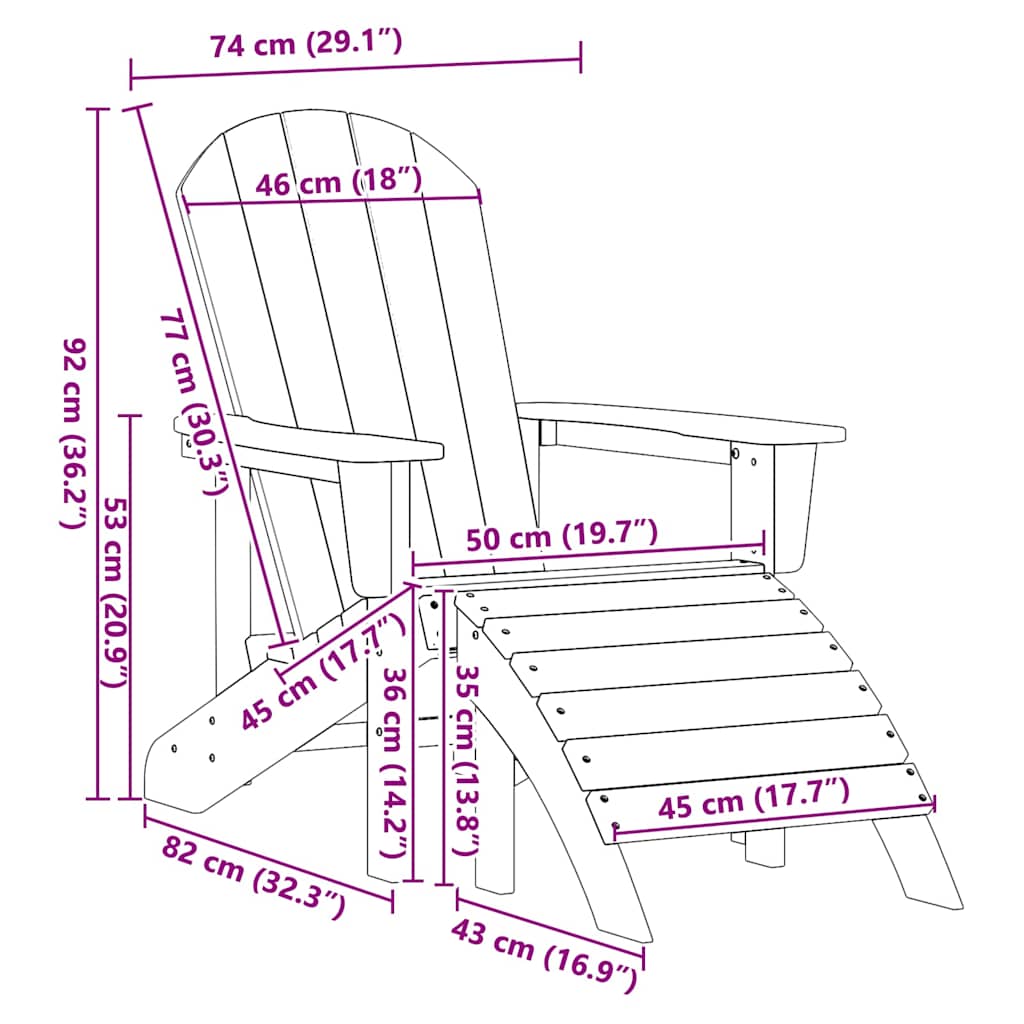 Gartenstuhl 2 pcs Weiß 83 x 74 x 92 cm Polyethylen